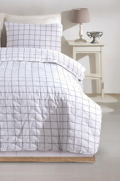 L'essentiel linge de maison Artus Juego de Colcha Doble Gris y Blanco L'essentiel linge de maison Artus Juego de Colcha Doble Gris y Blanco